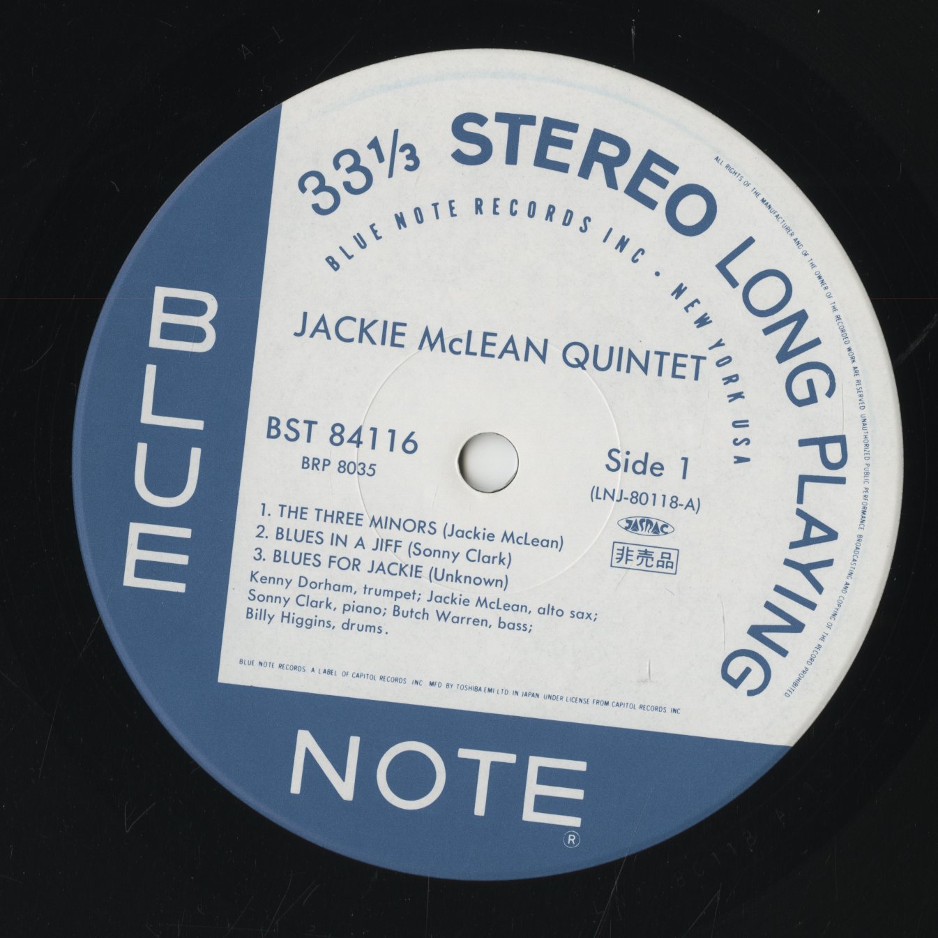 Jackie McLean / ジャッキー・マクリーン / The Jackie McLean Quintet(LNJ-80118)