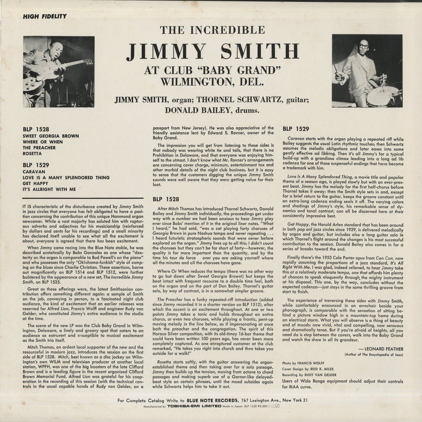 Jimmy Smith / ジミー・スミス / At Club Baby Grand Wilmington Delaware (BN 1528)