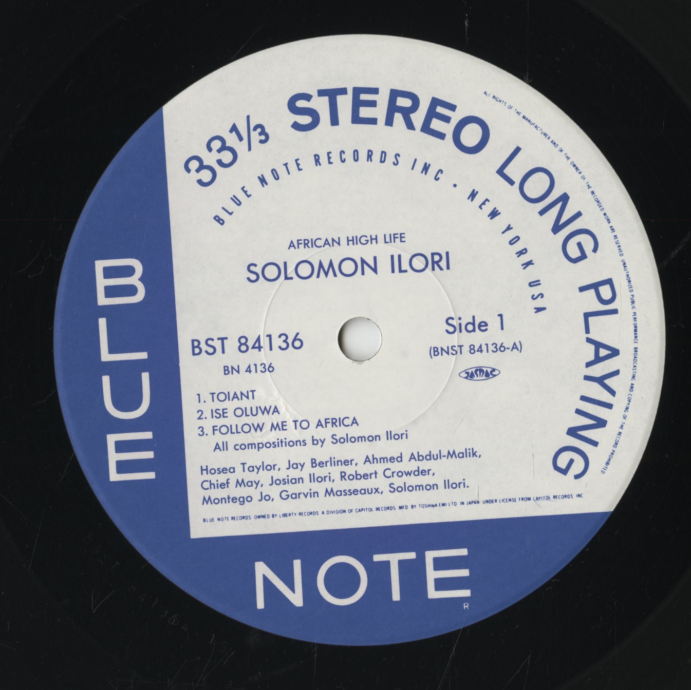 Solomon Ilori / ソロモン・イロリ / African High Life (BN 4136)