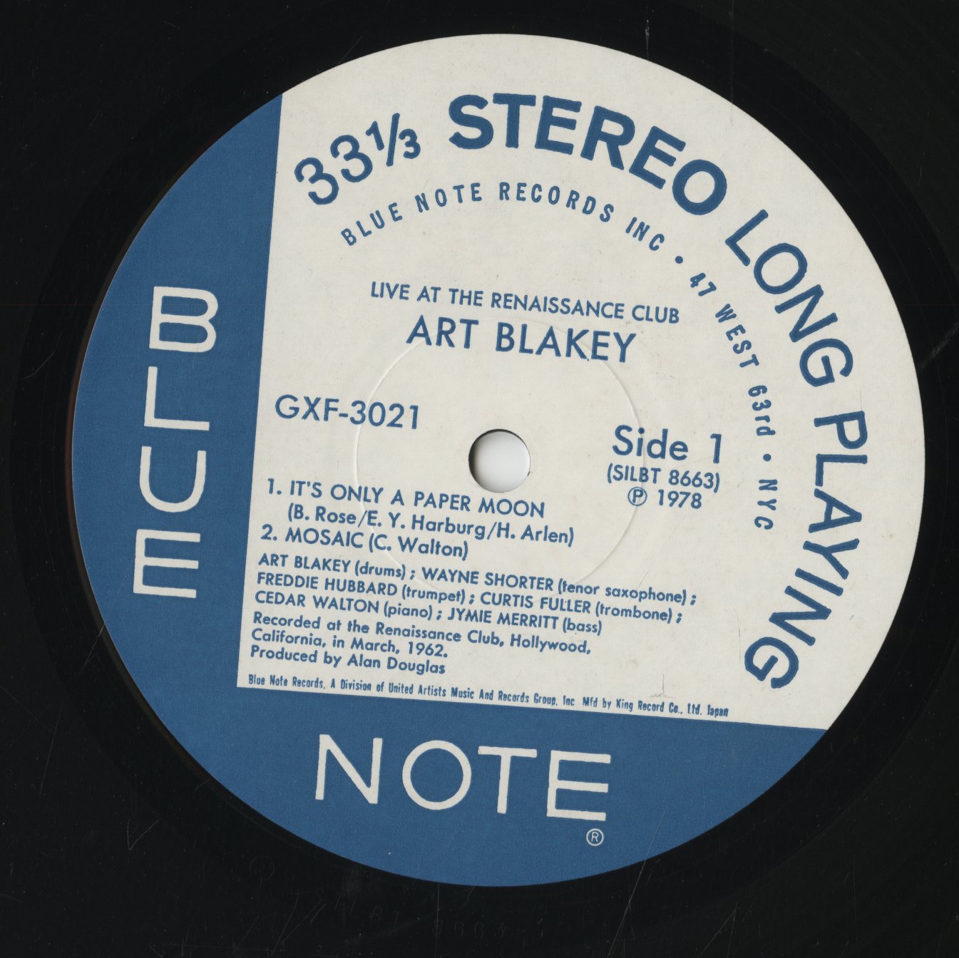 Art Blakey / アート・ブレイキー / Live At The Renaissance Club (GXF-3021)