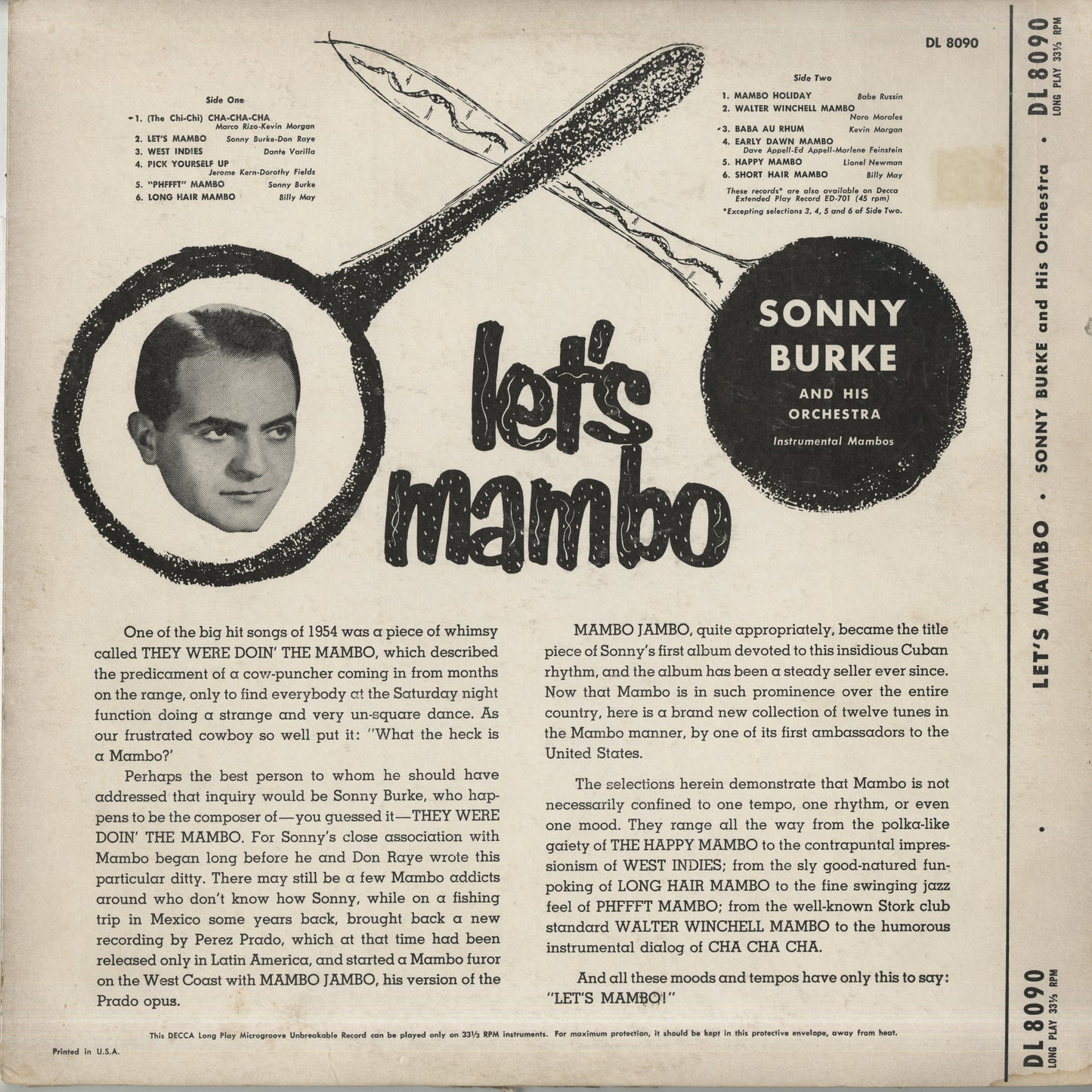Sonny Burke And His Orchestra  / ソニー・バーク / Let's Mambo(DL 8090)