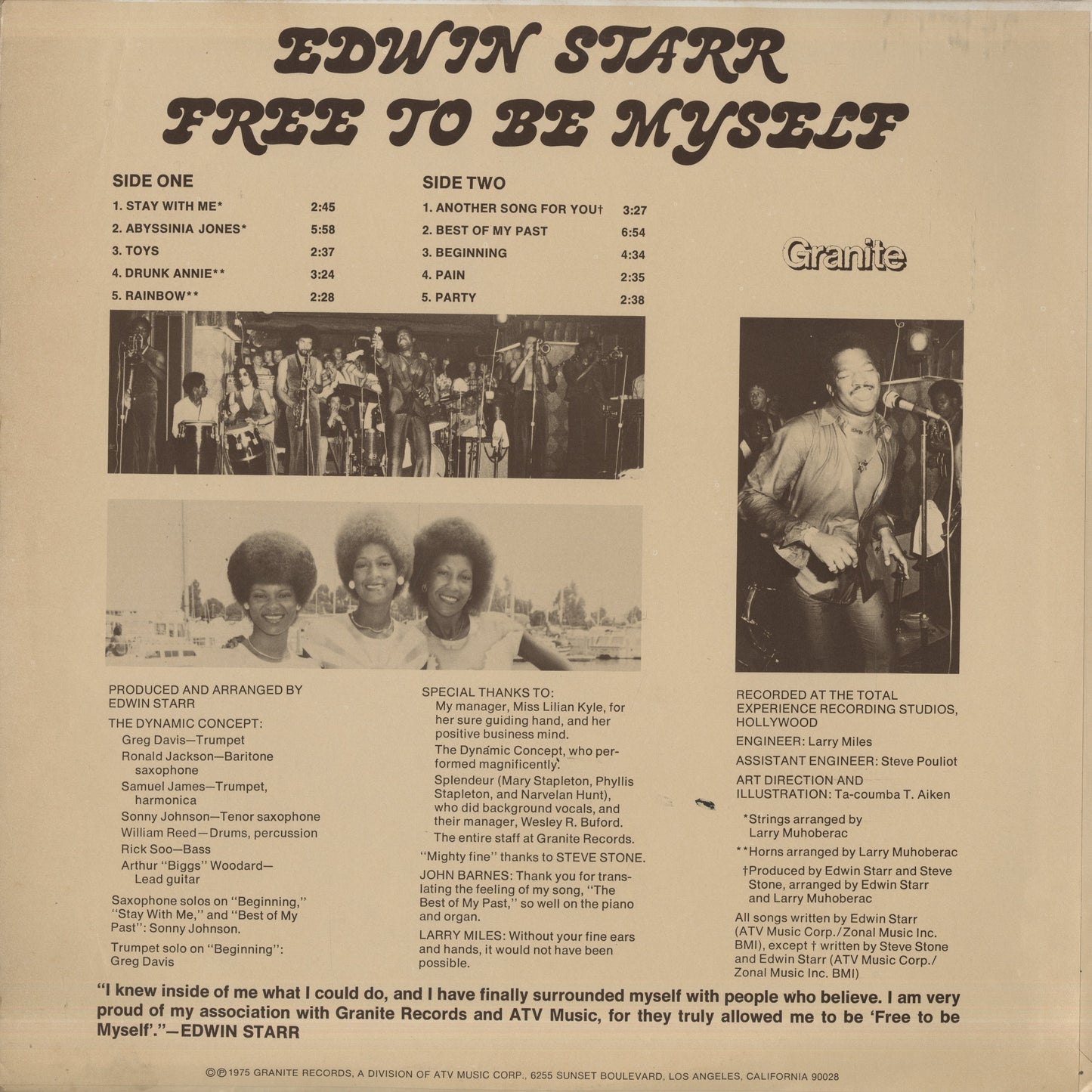 Edwin Starr / エドウィン・スター / Free To Be Myself (GS 1005)