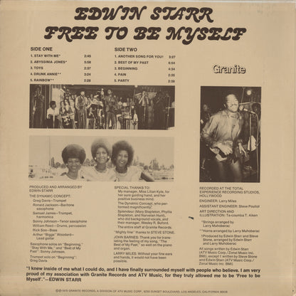 Edwin Starr / エドウィン・スター / Free To Be Myself (GS 1005)