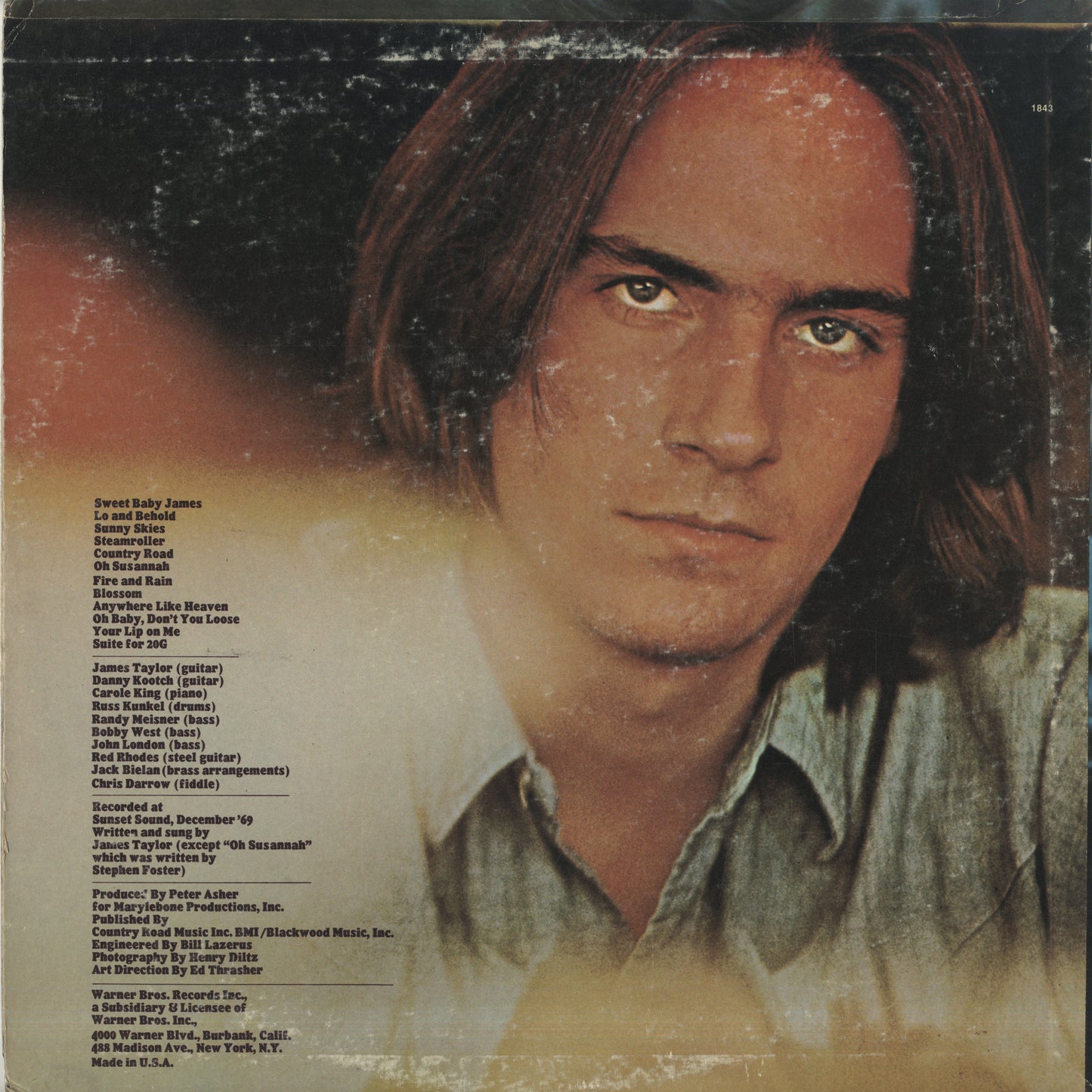 James Taylor / ジェームス・テイラー / Sweet Baby James (WS1843)