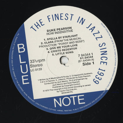 Duke Pearson / デューク・ピアソン / How Insensitive (B1-84344)