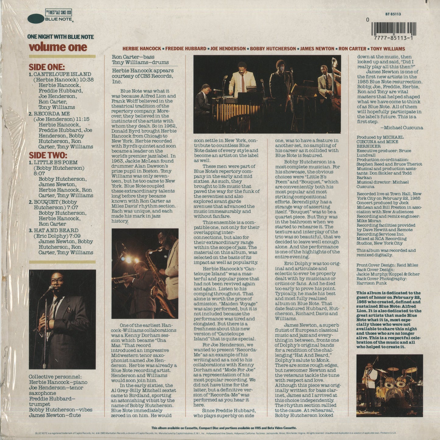 V.A./ One Night With Blue Note Vol.1 / Herbie Hancock, Bobby Hutcherson etc (BT-85113)