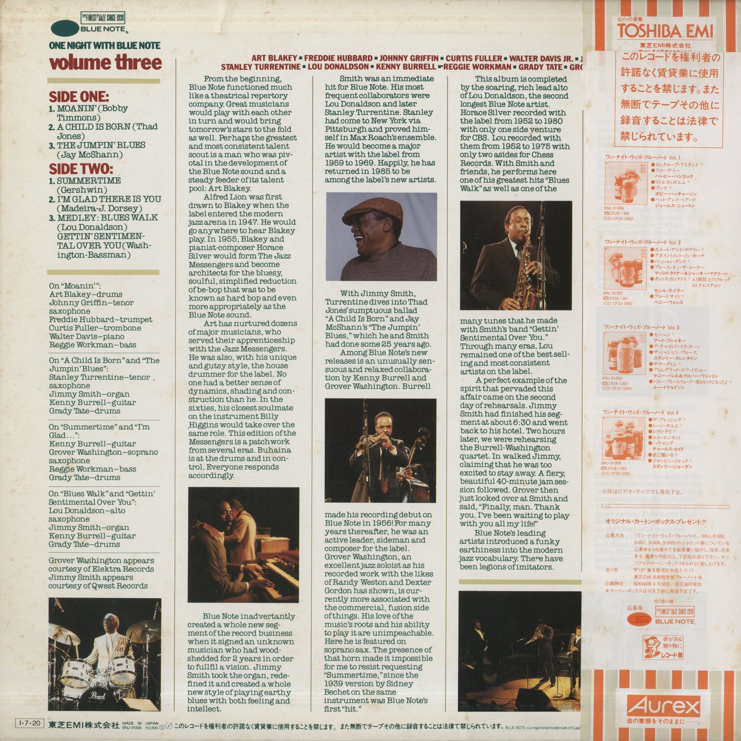 V.A./ One Night With Blue Note Vol.3 / Lou Donaldson, Kenny Burrell etc. (BNJ 91008)