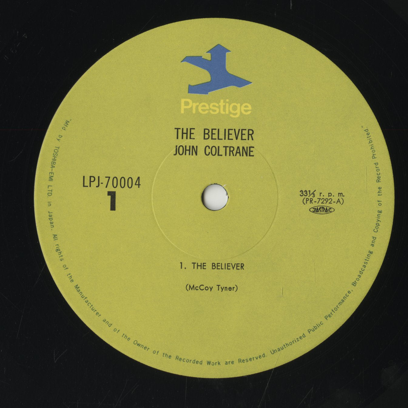 John Coltrane / ジョン・コルトレーン / The Believer (LPJ-70004)