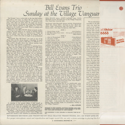 Bill Evans / ビル・エヴァンス / Sunday At The Village Vanguard (SMJ-6201)