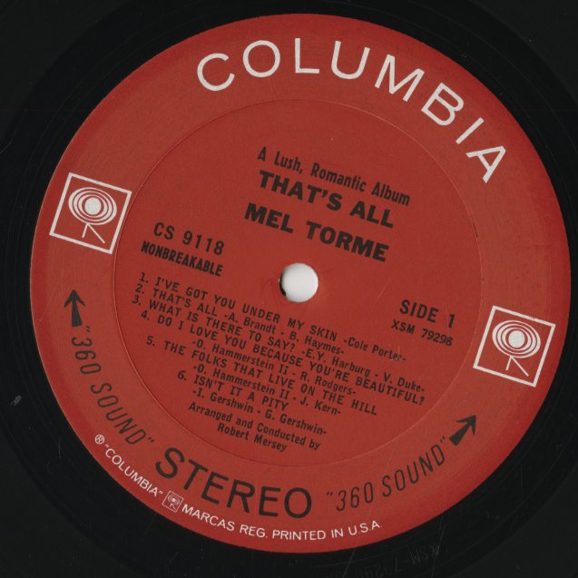 Mel Torme / メル・トーメ / That's All (CL2318)