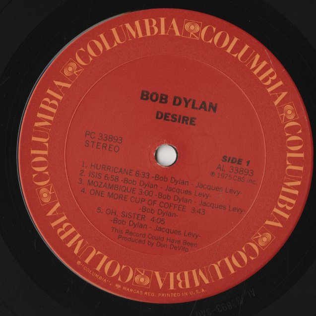 Bob Dylan / ボブ・ディラン / Desire (PC33893)