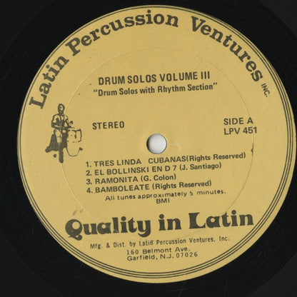 Drum Solos Vol. 3 / Featuring: Conga, Bongo, Timbale and Full Rhythm Section (LPV451)