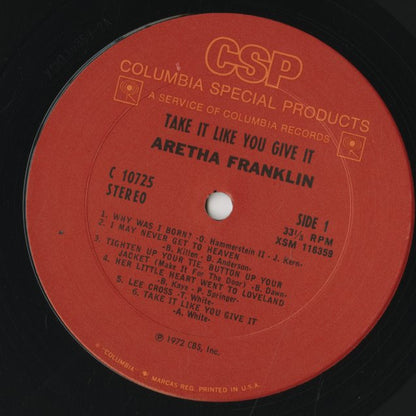 Aretha Franklin / アレサ・フランクリン / Take It Like You Give It (C10725)