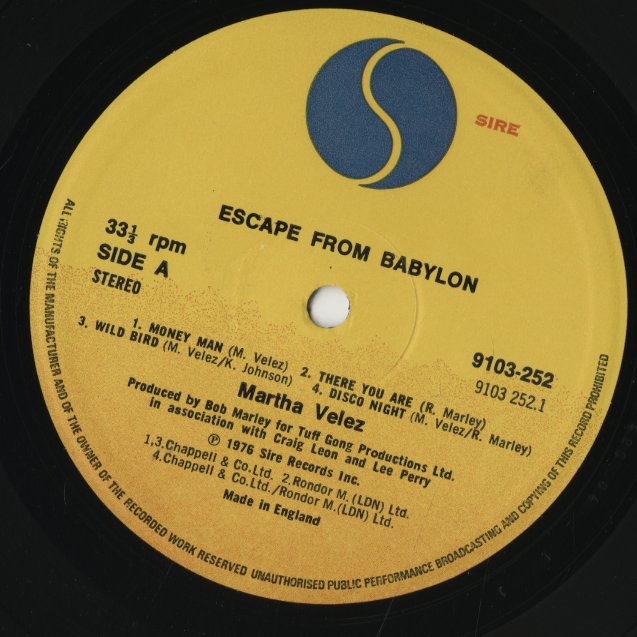 Martha Velez / マーサ・ヴェレス / Escape From Babylon (9103-252)