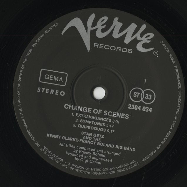 Stan Getz / The Kenny Clarke-Francy Boland Big Band / Change Of Scenes (2304 034)