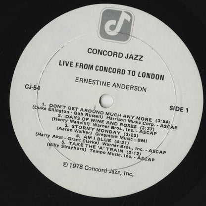 Ernestine Anderson / アーネスティン・アンダーソン / Live From Concord To London (CJ-54)