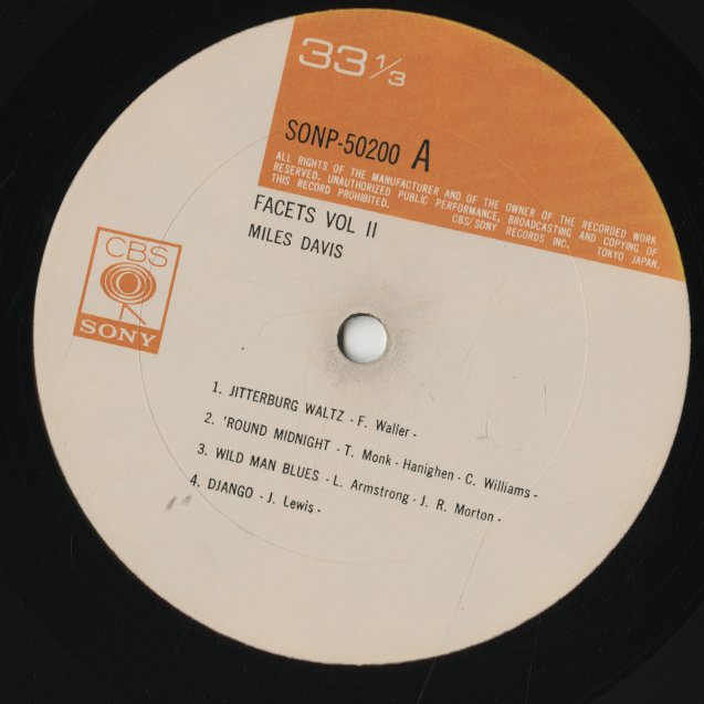 Miles Davis / マイルス・デイヴィス / Faces Vol.2 ( SONP 50200 )