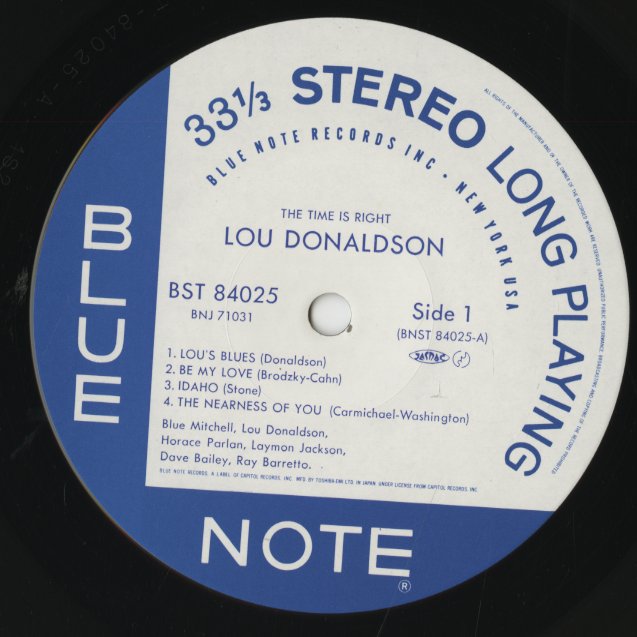 Lou Donaldson / ルー・ドナルドソン / The Time Is Right ( BNJ71031 )