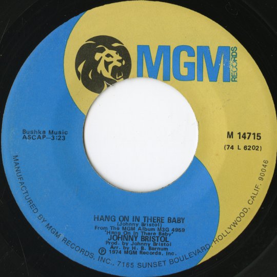 Johnny Bristol / ジョニー・ブリストル / Hang On In There Baby / Take Care Of You For Me -7 (M14715)