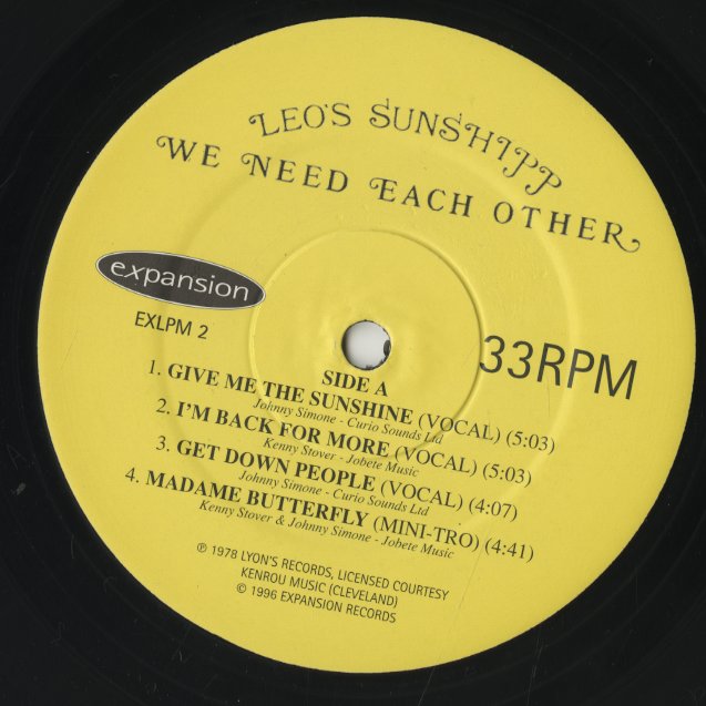 LEO'S SUNSHIPP WE NEED EACH OTHER USオリジナル LP