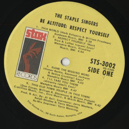 The Staple Singers / ステイプル・シンガーズ / Be Altitude: Respect Yourself (STS 3002)