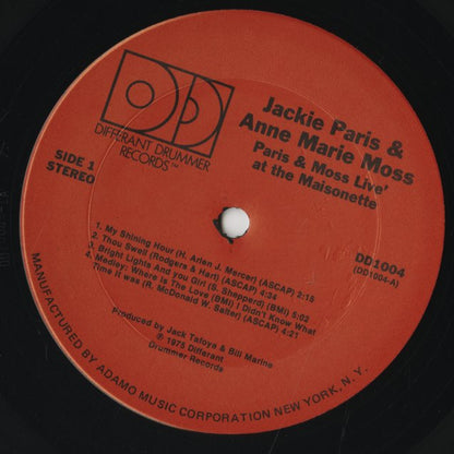 Jackie Paris & Anne Marie Moss / ジャッキー・パリス　アン・マリー・モス / Live At The Maisonette (DD 1004)