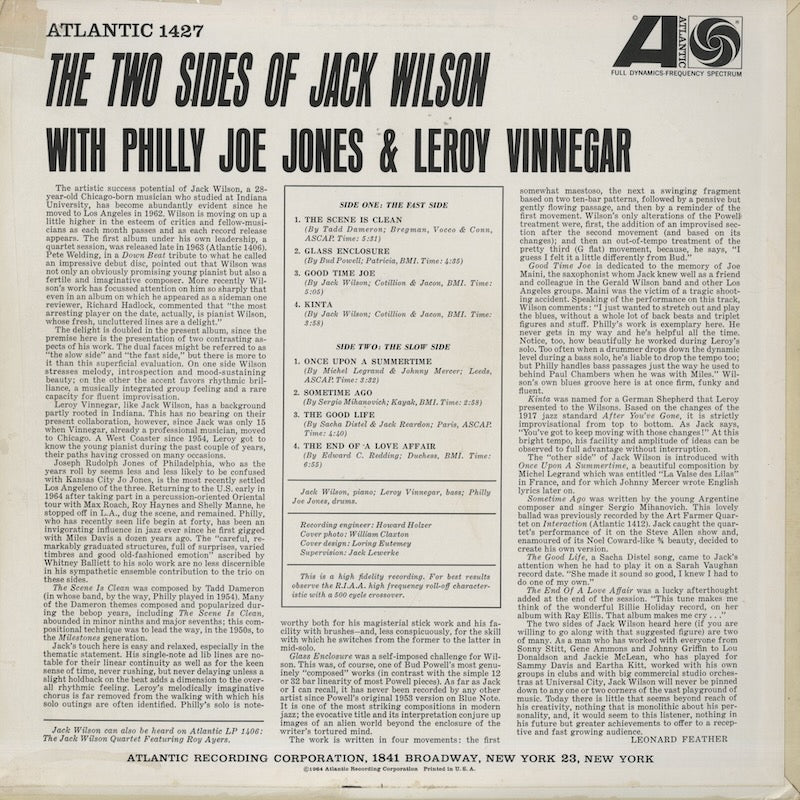 Jack Wilson / ジャック・ウィルソン / The Two Sides Of Jack Wilson (SD 1427)