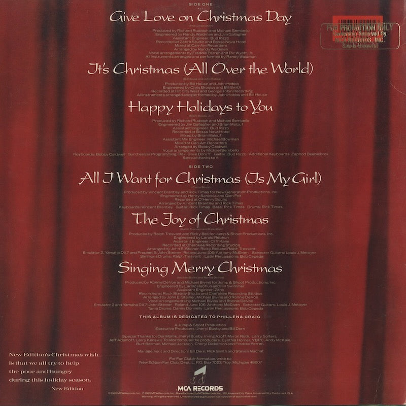 New Edition / ニュー・エディション / Christmas All Over The World (MCA39040)