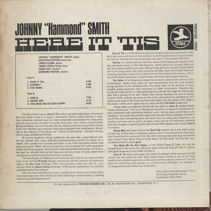 Johnny Hammond Smith / ジョニー・ハモンド・スミス / Here It 'Tis (PR10002)