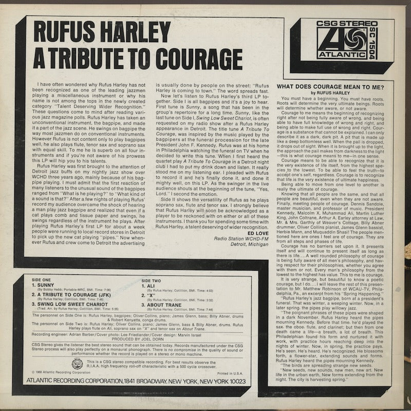 Rufus Harley / ルーファス・ハーレイ / A Tribute To Courage (SC 1504)