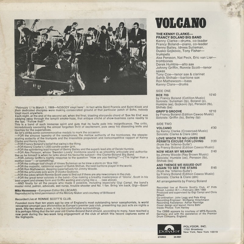 Kenny Clarke - Francy Boland Band / Volcano (24-4501)