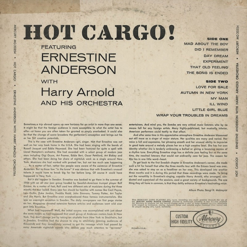Ernestine Anderson / アーネスティン・アンダーソン / Hot Cargo (MG 20354)