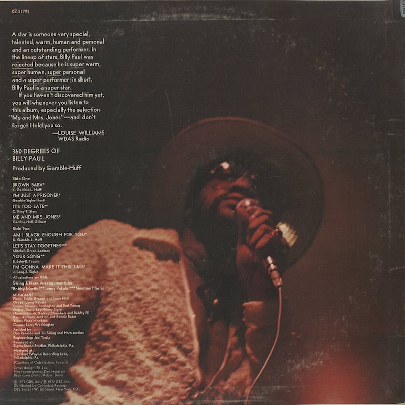 Billy Paul / ビリー・ポール / 360 Degrees Of Billy Paul (ZX 31793