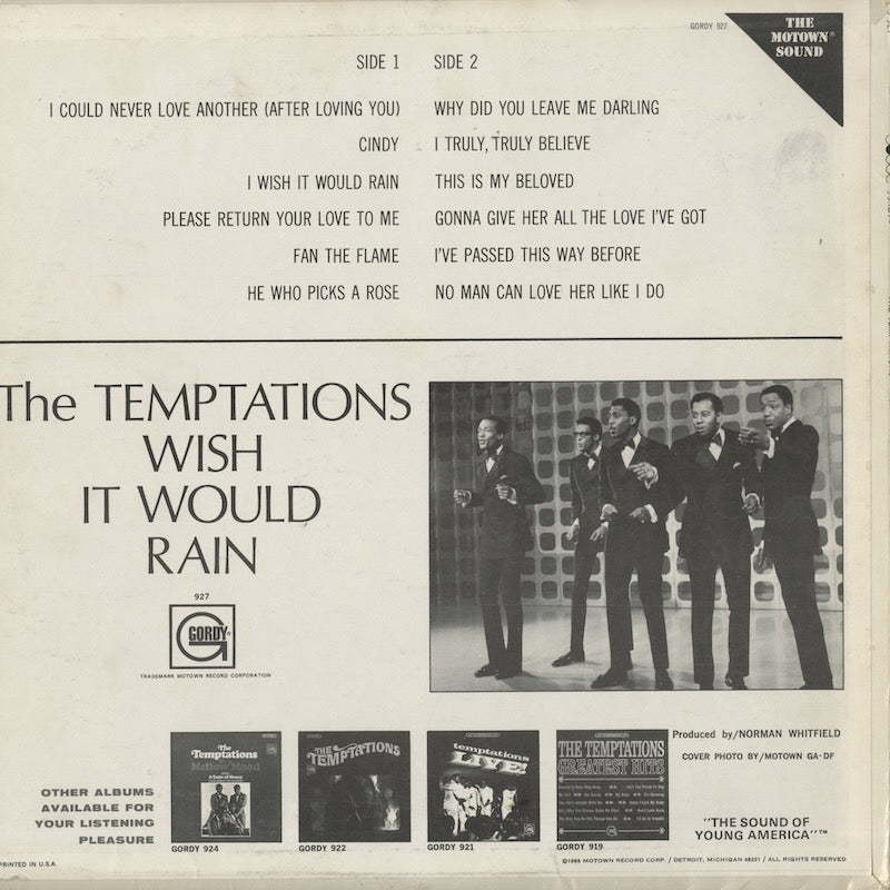 The Temptations / テンプテーションズ / Wish It Would Rain (GS927)