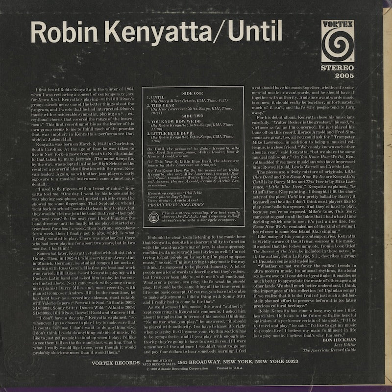 Robin Kenyatta / ロビン・ケンヤッタ / Until (2005)