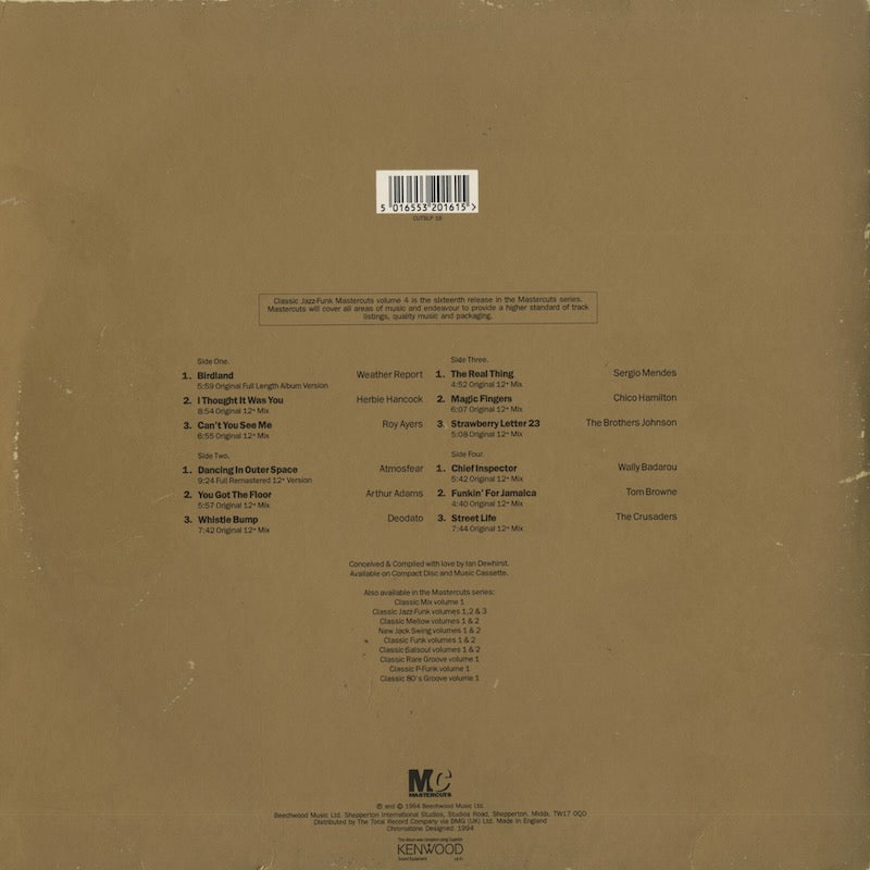 V.A./ Classic Jazz Funk / Difinitive Jazz Funk Mastercuts Volume 4 (CUTSLP16)