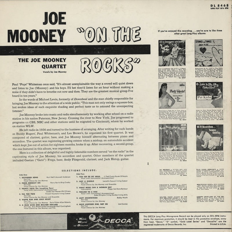 Joe Mooney / ジョー・ムーニー / On The Rocks (DL 8468)