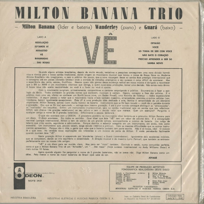 Milton Banana Trio / ミルトン・バナナ・トリオ / Ve (MOFB3431)