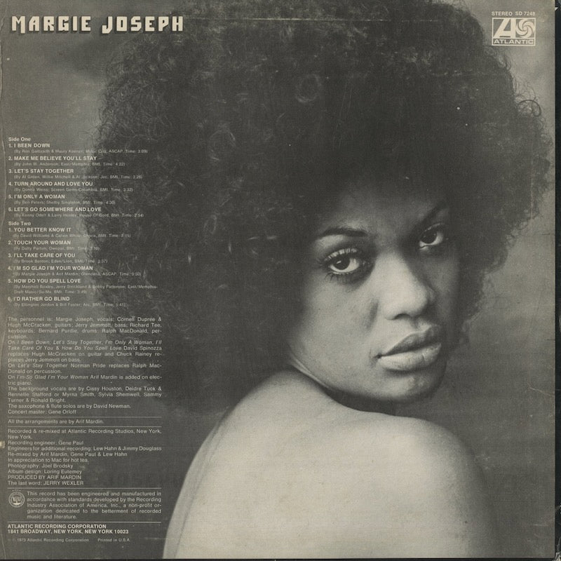 Margie Joseph / マージー・ジョセフ (1973) (SD 7248) – VOXMUSIC WEBSHOP