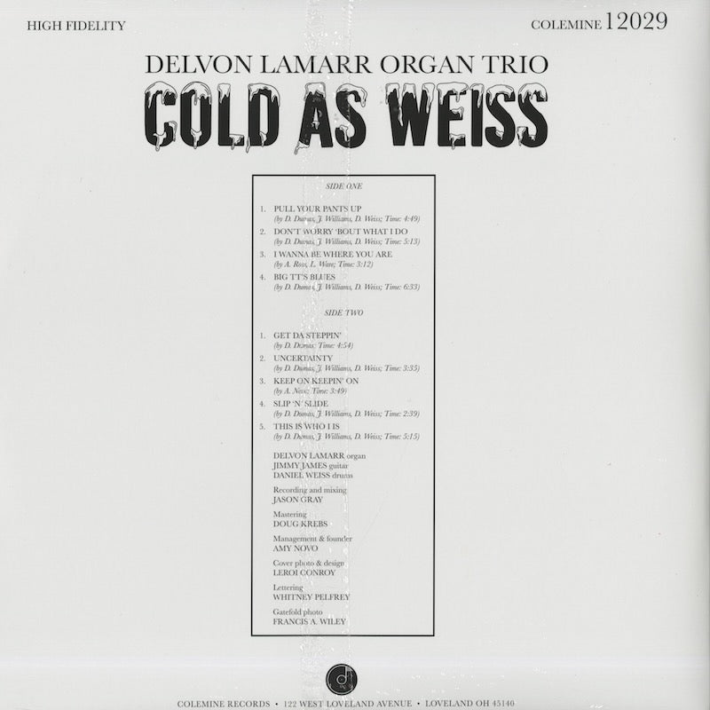 Delvon Lamarr Organ Trio / デルヴォン・ラマー・オルガン・トリオ / Cold As Weiss (CLMN-12029)