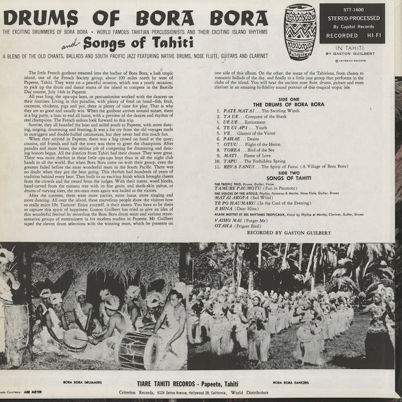 Drums Of Bora Bora and Songs Of Tahiti  (STT-1600)