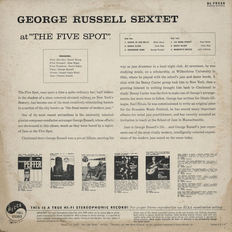 George Russell / ジョージ・ラッセル / At The Five Spot (DL79220)