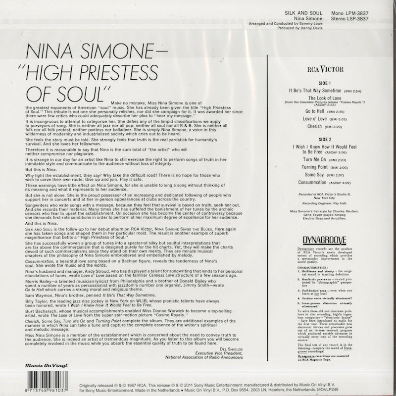 Nina Simone / ニナ・シモン / Silk & Soul - 180g Audiophile vinyl pressing (MOVLP249)