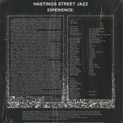 Detroit Jazz Composers / デトロイト・ジャズ・コンポーザーズ / Hasting Street Jazz Experience