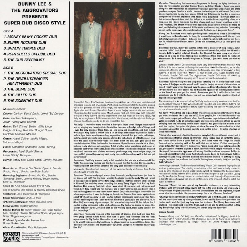 Bunny Lee & The Aggrovators / バニー・リー&アグロヴェイターズ / Super Dub Disco Style / PSLP 97