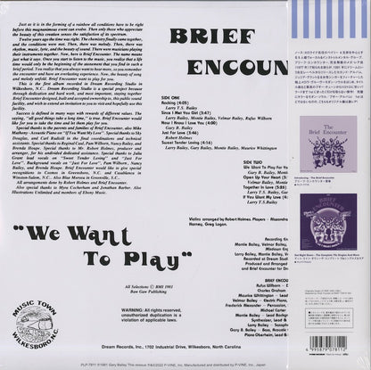 The Brief Encounter / ブリーフ・エンカウンター / We Want To Play (PLP-7811)