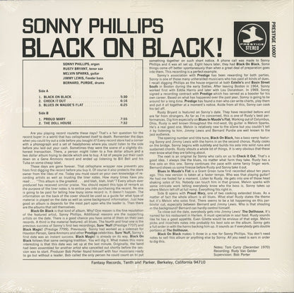 Sonny Phillips / ソニー・フィリップス / Black On Black! (PR 10007)