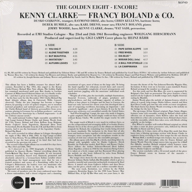 The Kenny Clarke - Francy Boland & Co. / ケニー・クラーク　フランシー・ボラン / The Golden Eight - Encore! (180g) (RW129LP)