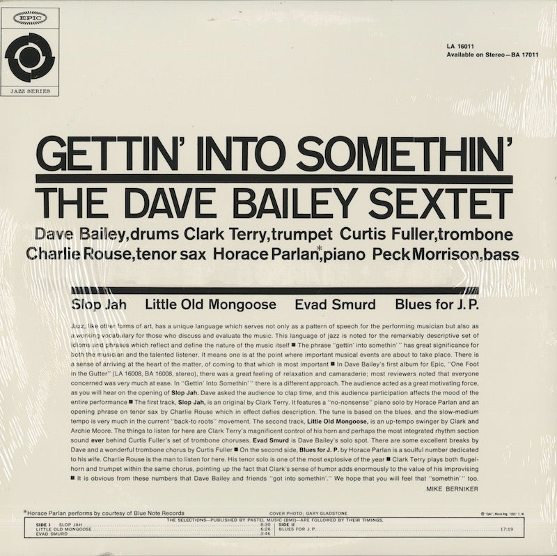 Dave Bailey / デイブ・ベイリー / Gettin' Into Somethin' (180g) (16011H)