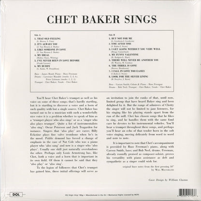 Chet Baker / チェット・ベイカー / Chet Baker Sings - HQ Virgin Vinyl 180g (DOL797HG)